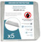 Housse de Protection Intégrale Anti-Punaise de Lit et Anti-Acariens pour Matelas 80 x 200 + 20 cm. (Lot de 5 Housses)