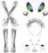 LETTERASHQP Alien Haarreif silber Haarreif Alien Silber Alien Kostüm Set Kopfschmuck Accessoire & Deko Alien Ohrringe Haarschmuck für Damen Herren & Kinder