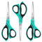 LIVINGO Scissors Set – Sharp Stainless Steel Blades with Soft Handles, Ideal for School, and Home, Stores, Crafting, and Wrapping, Paper Cutting, 3 Pack 8.5 Inch Blue