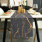 Jayusaror Tischläufer Modern Herbst Grau und Gold Leinen Marmor Goldene Textur Abstrakte Kunst Waschbarer Tischläufer für Kaffee, Esszimmer, Kommode, Beistelltisch, Schlafzimmer, 40 x 140 cm