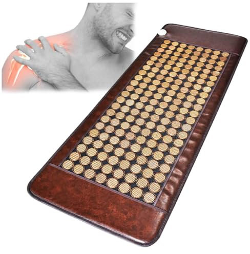 Far Infrared Heating Pad for Back,Natural Jades Heating Pads, More Gemstones & Larger Heat Area,Adjustable Temperature And Auto-Shut,for Office,Home,31.5x74.8in/80 * 190cm,C