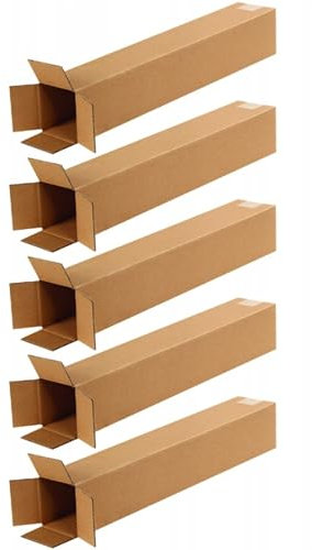 EraGreen Premium Versandhülse eckig 5 Stück - Karton 150 x 150 x 600mm Versandkarton DHL, DPD, GLS Faltkarton 1-Wellig FEFCO201 B-Welle