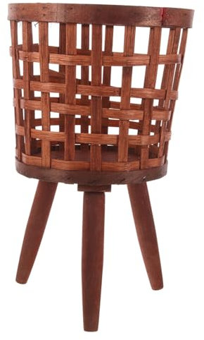 BESPORTBLE Panier De Rangement Bois Tissé Pour Plantes Intérieur Support De Fleurs Créatif Bois Décoration De Salon Pot De Fleurs Scandinave