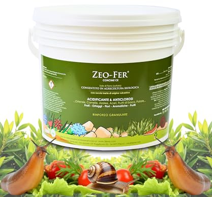 ZEO-FER® Concime Antilumaca Naturale con Ferro | Granulare 4,5 Kg | Barriera per Lumache e Limacce | COLTIVAZIONE BIOLOGICA DI ALTA QUALITÀ