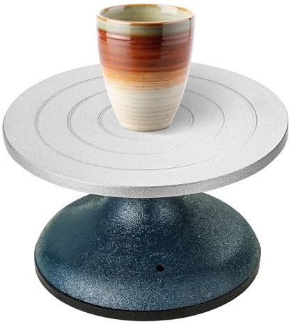DASBET 18cm/7in Pottery Wheel Heavy Duty Turntable Pottery Sculpting Wheel with Non-Skid Base Pottery Metal Banding Wheel for Clay Ceramics & Decorating