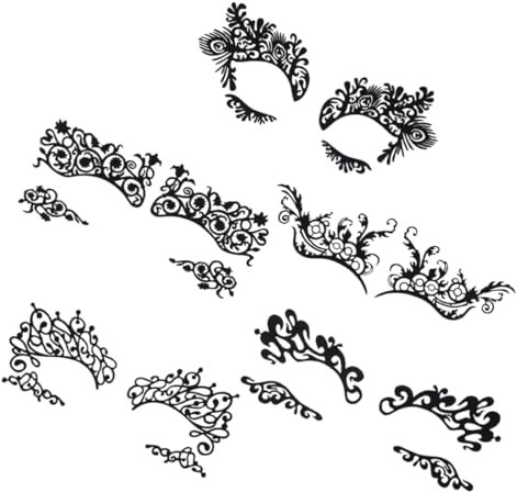 VINTORKY Selbstklebender Eyeliner Aufkleber Mit Spitzen-Lochmuster Für Cosplay Partys Festivals 5 Stück Wiederverwendbare Gesichtstattoos Für Dramatische Augen-Make-up Looks