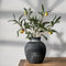 PORCER Rustikale Bauernhaus-Blumenvase, Keramik, 15,2 cm, niedliche Boho-Vase für Heimdekoration, Terrakotta-Vase für Wohnzimmer, Tisch, Regal, Kamindekoration, Bauernhaus, Schwarz