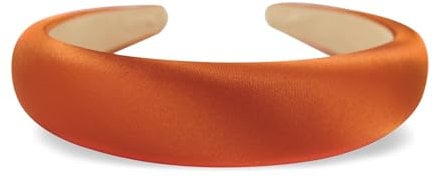 axy Haarreif aus gepolstertem Seidenstoff in eleganten festlichen Farben Wunderschön Damen Stirnband Haarschmuck Haarreifen Hairband HRK2Ro (Erdorange, breit)