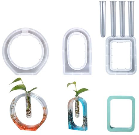 2er Set Kerzenhalter Silikonform, Silikon-Gießformen für Kerzen & Blumentöpfe Teelichthalter Formen für Beton/Gips/Epoxidharz, wiederverwendbare Gießformen Silikon (N)