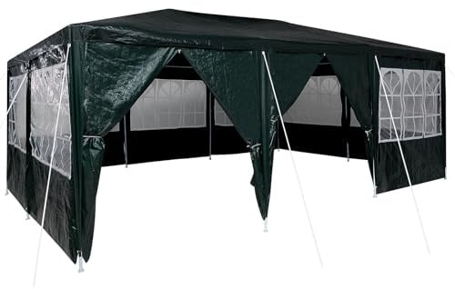 vidaXL Tente de fête Vert et Blanc 600 x 400 x 266 cm, Auvent extérieur, pavillon Moderne, Tente Anti-UV pour événements, Structure Parfaite pour Vos fêtes