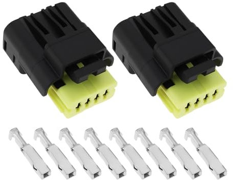 OTOTEC 2 Pièces Connecteur de Capteur de Réservoir de Pompe à Carburant 4 Broches avec Bornes 8201348602 Compatible avec Renault