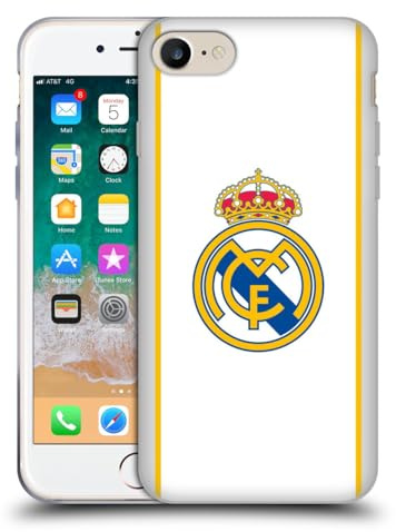 Head Case Designs Offizielle Real Madrid CF Weiß Abzeichen Gelhülle [Militärischer Schutzgrad] Kompatibel Mit Apple iPhone 7/8 / SE 2020 & 2022 Und Kompatibel Mit MagSafe
