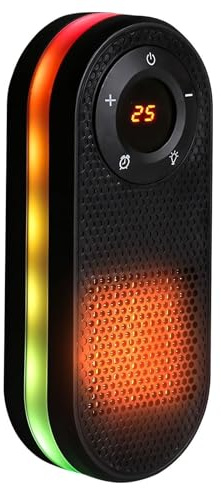Heizlüfter mit Fernbedienung, 1000W Mini Keramik Heizlüfter mit Timer, 2 Heizstufen, LED-Display, Einstellbare Temperatur Heizung Elektrisch für Büro,Wohnzimmer,Schlafzimmer (A)
