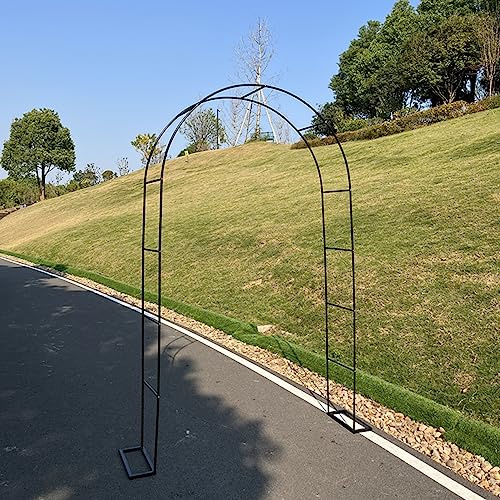 Rosenbogen aus Metall, Schmiedeeisen, Gartenspalier für den Außenbereich, Pergola für Terrassen und Rasenflächen, perfekt zum Klettern von Reben und Rosen, Nero Color B 200 x H 200 cm