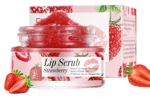 Virecose 20g Lip Scrub, Fresa Cuidado De Labios Exfoliante De Nutritivo | Para Eliminar La Piel Muerta Para Labios Agrietados