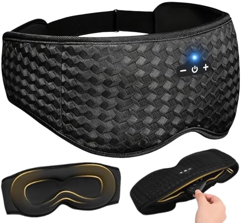 Kabellose Schlafmaske – Ergonomisch verstellbares Band mit Schnalle und Kopfhörer | Schlafkopfhörer für Männer und Frauen, Reisen, Zuhause, Schlafzimmer, Entspannung, Meditation
