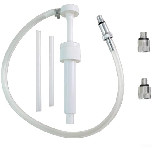 Pompa di plastica 8CC con adattatore filettato in metallo 3/8 e raccordi in lega di alluminio per scarico e riempimento dell'olio del motore fuoribordo