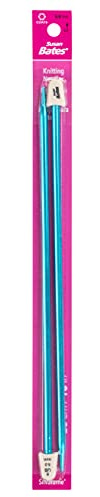 Susan Bates 10-Inch Silvalume Single Point Knitting Needle, 5mm, Turquoise