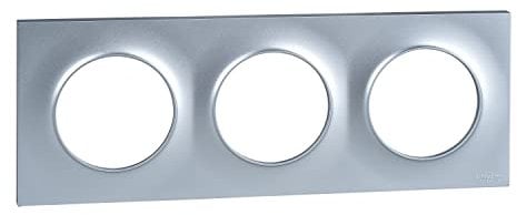 Schneider Electric - Odace Styl, plaque Alu 3 postes horiz./vert. entraxe 71mm - S520706E