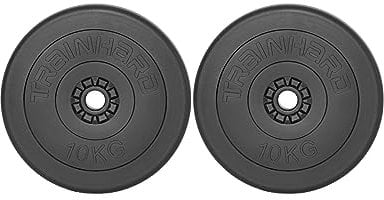 TrainHard Hantelscheiben Gewichte aus Kunststoff Zement Gesamtgewichte 20kg (2x10kg)