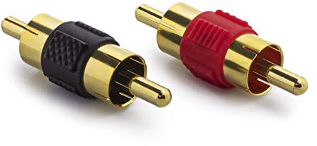 Juego de conectores RCA, adaptador RCA macho audio video RCA, chapado en oro, 2 unidades