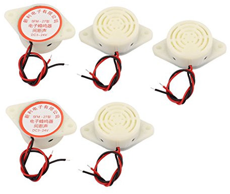 sourcing map DC 3-24V Industrie- Diskontinuierliche Klang- Elektronik Summer Weiß 5 TLG DE de