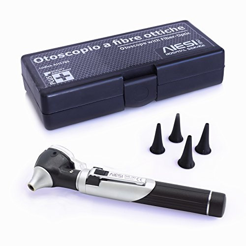 Otoskop Taschenformat LED Glasfaserkabel schwarz + 10 Räucherkegel – Typ Heine Mini 3000 FO
