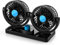 Ventilador para automóvil eléctrico, cabezal giratorio doble de 360 °, 2 velocidades, 12 VCC - ventilación eficiente, tablero de instrumentos del vehículo para vehículos tipo SUV RV
