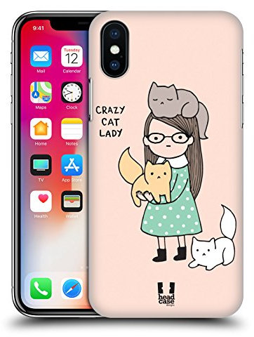 Head Case Designs Crazy Cat Lady Gründe Warum Ich Single Bin Harte Rueckseiten Handyhülle Hülle Huelle kompatibel mit Apple iPhone X/iPhone XS