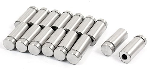 Aexit 15 Büro Stücke 12x30mm Edelstahl Metall Glas Abstandsbolzen für Glas Prospekthalter Distanzbolzen de