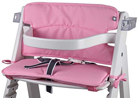 Tinydo® Hochstuhl-Sitzkissen optimal für Roba mit Memory-Schaum-Dämpfung Sitzverkleinerer-Auflage für Babystühle rutschfest pflegeleicht (Rosa)