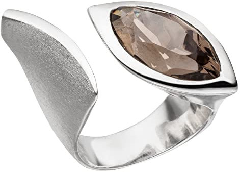 Rauchquarz Ring Goldschmiedearbeit aus Deutschland (Sterling Silber 925) Rauchtopas - verstellbare Ringschiene