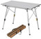 eSituro Klapptisch Campingtisch aus Aluminium, Balkontisch mit Packtasche, Tischplatte Höhenverstellbar 90.5x52x45/72cm(LxBxH), Gartentisch Klappbar für Camping, Picknick, im Freien, Silber