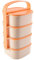 Torre de contenedor de alimentos de 4 capas. Apto para microondas, congelador y lavavajillas naranja