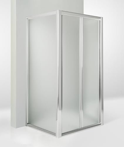 Hydra Box Doccia 3 Lati con 2 Ante fisse e Porta a Soffietto 70x100x70 cm Opaco