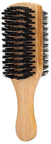 Doppelseitige Bartbürste, Herrenhaarbürste und Gesichtsbürste für die Bartpflege, Borsten- und Nylon-Schnurrbartkamm mit Holzgriff für Herren(1#)