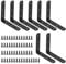 Glarks 63pcs 100 x 100 x 3mm schwarze L-Bracket Eckbehälter Kit, enthält 8pcs Edelstahl Rechtwinkelbehälter, 55pcs M4 x 20mm Schrauben, L-Eckbehälter für Holzmöbel, Bettrahmen, Schrank