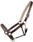 ARBO-INOX Lederhalfter mit Strasssteinen Namensplatte (COB VOLLBLUT, BRAUN)