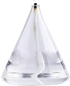 perfk Mundgeblasene Nachfüllbare Glasöllampe durchsichtig Teelichtkerzen Öllampe Glas Öllampe Ornament für Hochzeitsdekoration Wohnkultur, Kegel