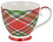 Baroni Home Tasse Petit Déjeuner en Céramique, Grande Tasse à Café, Tasse de Lait et Thé de Petit Déjeuner, Tasse pour le Matin, Tasse avec Anse, 14x11x10 cm, 45 cl, Tartan