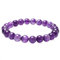 Landorilo Echte Naturstein Perlen Armband, Damen Herren Verträumt Amethyst Perlenarmband, 8MM Runde Edelsteine Yoga Chakren Armbänder, Geburtstag Valentinstag Geschenke