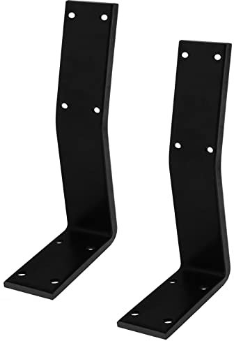 TSSS 2 PCS Steel Backrest Brackets for Seat Bench, Bed, Thickness 7.5mm(Matte Black)
