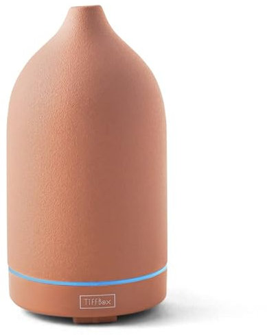 Ceramic Essential Oil Diffuser for Essential Oils Handcrafted Ultrasonic Humidifier 100ml Aromatherapy Diffuser Waterless Auto Shut-Off 4 Timing Set 7 Color Changing LED for Home Office