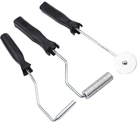 Akozon 3 Stück Rollen-Entferner, Set mit Laminierwerkzeug, Paddelwerkzeug, Rollen aus laminierter Faser, Gfk Blase, Fiberglas, Aluminiumlegierung, 3-teiliges Set für FRP Form