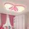 LUOLONG LED Kinder Deckenlampe Schmetterling Deckenlampe Dimmbar Acryl Deckenleuchte Kinderzimmer Kreative Deckenlampe Mädchenzimmer Schlafzimmer Cartoon Deckenleuchte-rosa 42cm