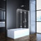 Goezes Duschwand für Badewanne 140x140cm 3-teilig Faltbar Badewannenaufsatz, 140cm Duschtrennwand fuer Badewannen Duschabtrennung aus 6mm ESG Sicherheitsglas mit NANO beschichtung