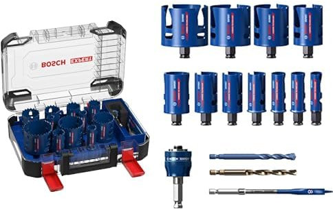 Bosch Professional Coffrets 14 de scies trépans Expert Tough Material (pour Bois avec métal, Ø 20-76 mm, Accessoire pour Perceuses) & Bosch