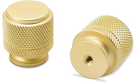 COTYKILEY 10 Pack Brushed Brass Kitchen Cabinet Knobs Gold Knurled Drawer Pulls Drawer Knobs Dresser Knobs Gold Cabinet Hardware Knobs for Dresser Drawers
