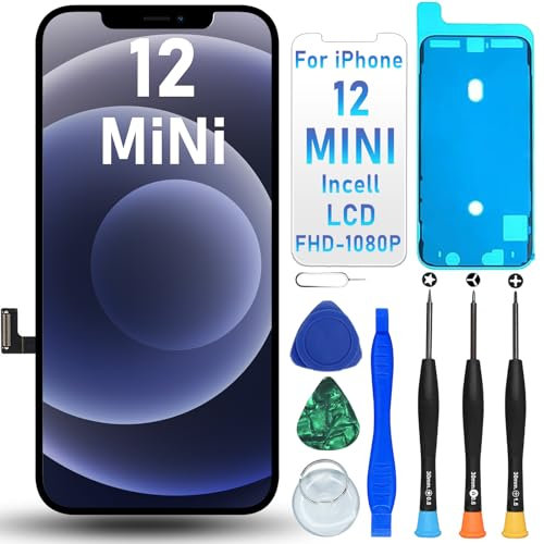 DIGI4U LCD for iPhone 12 Mini Screen Replacement, 5.4 inch 𝐅𝐇𝐃 𝟑𝐃 𝐓𝐨𝐮𝐜𝐡 𝐓𝐫𝐮𝐞 𝐓𝐨𝐧𝐞 Screen for iPhone 12 Mini Display Digitizer Assembly, with Repair Tools Kit for iPhone 12 Mini LCD