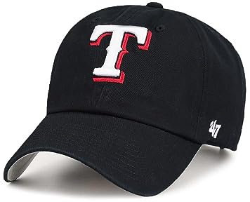 '47 47Brand Texas Rangers Black Ballpark Clean up Strapback Cap